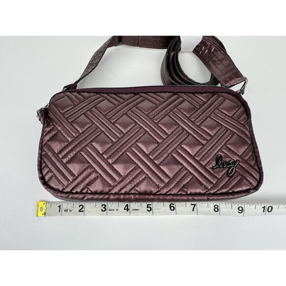 Lug Coupe XL Crossbody Bag Quilted Plum Purple Wallet Organizer Purse Travel - Picture 3 of 9
